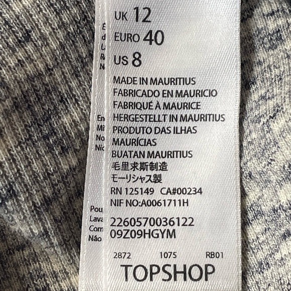TopShop Crop Ribbed Tank Top Blue Cream Size 8 - Picture 5 of 6